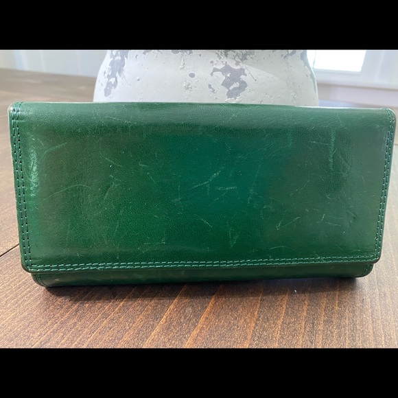Green leather wallet - Picture 3 of 7